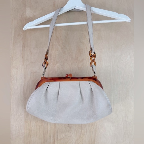 Liz Claiborne Handbags - Liz Claiborne Cream Shoulder Bag with Tortoiseshell Accent